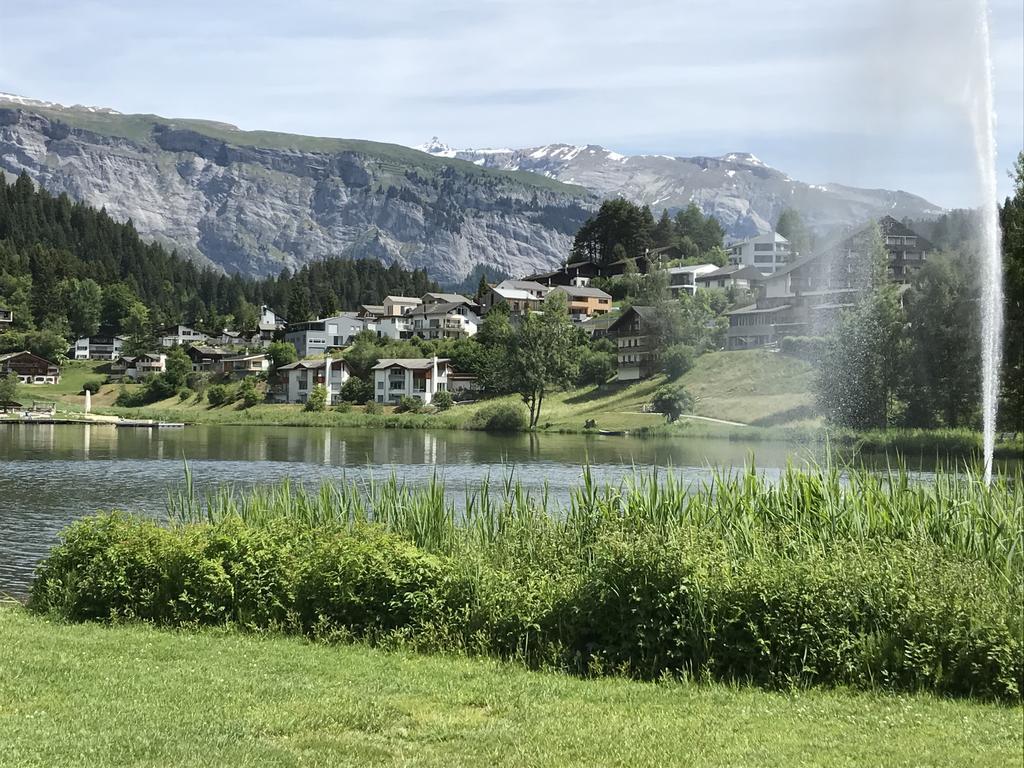 Ferienwohnung Laax Mit Traumblick, Grossem Balkon Und Terrasse Exterior foto